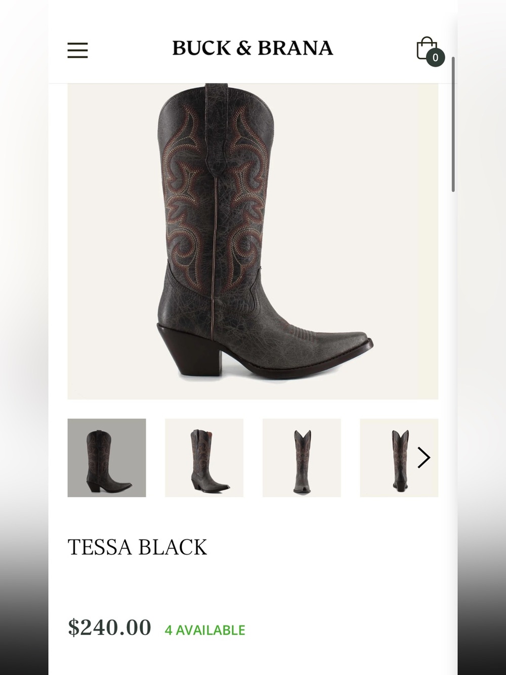 Buck & Brana Tessa BootBlack Distressed Size 6 New in Box $240